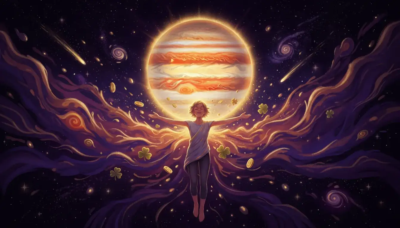 1st House: Expansive identity, optimistic presence, natural luck