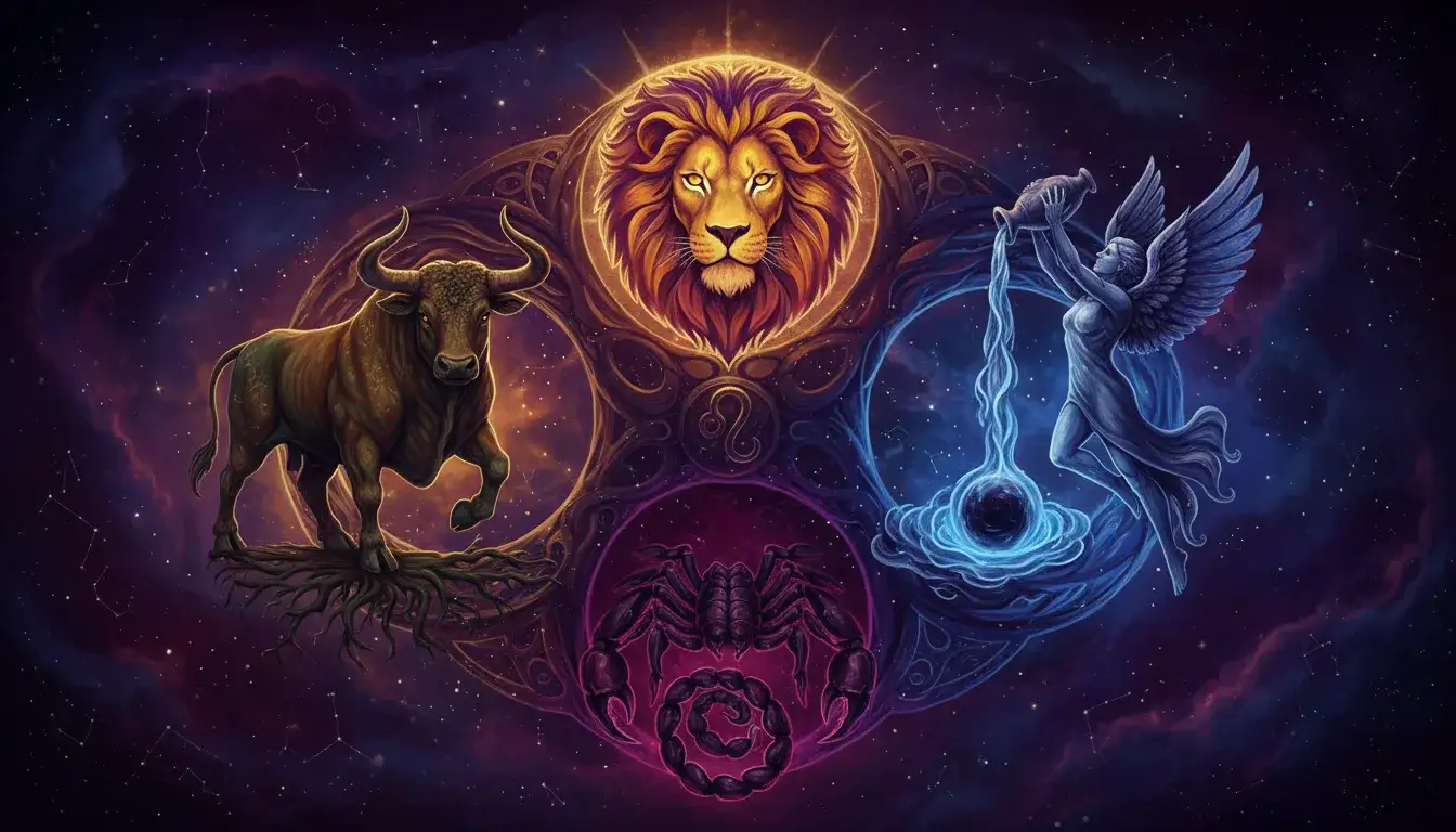 Fixed signs: Taurus, Leo, Scorpio, Aquarius: maintain stability, deepen commitment, resist disruption
