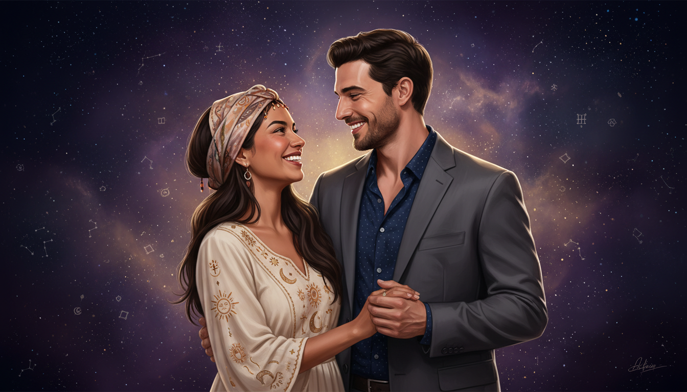 Cancer Man as a Husband and Father 
  Cancer man marriage often centers on devot — cosmic astrology digital illustration