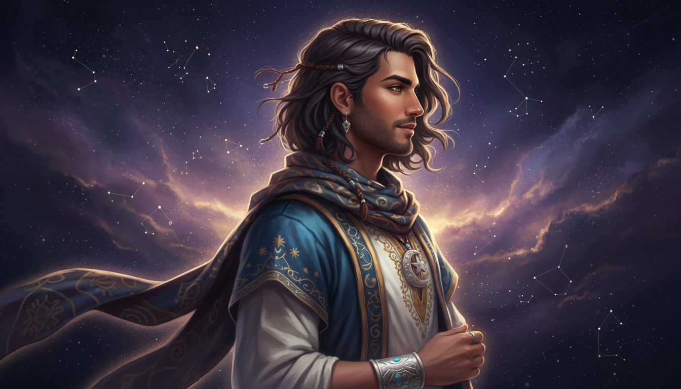 Capricorn Man in Relationships 
  Commitment is serious business to him. He does — cosmic astrology digital illustration