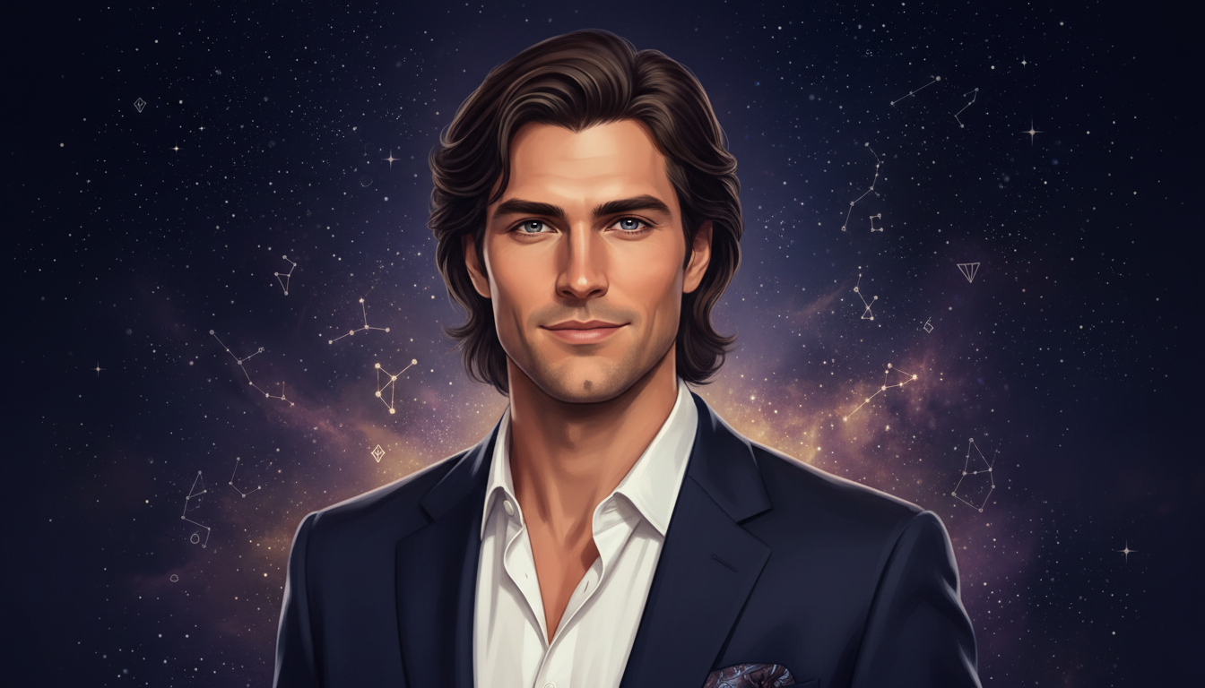 Capricorn Man as a Friend 
  
  Friendship with a Capricorn male develops slowly — cosmic astrology digital illustration