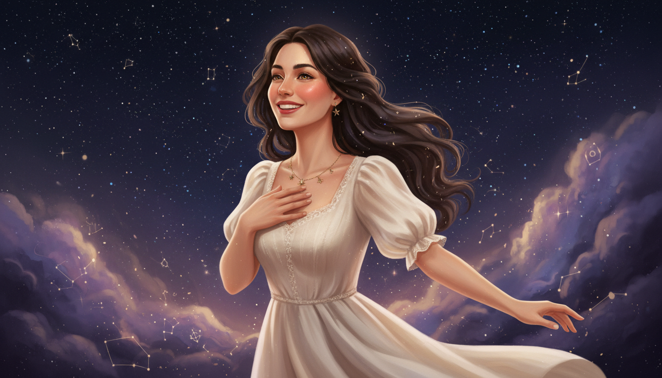 Capricorn Woman Growth and Life Lessons 
  Her biggest lesson involves emotional — cosmic astrology digital illustration