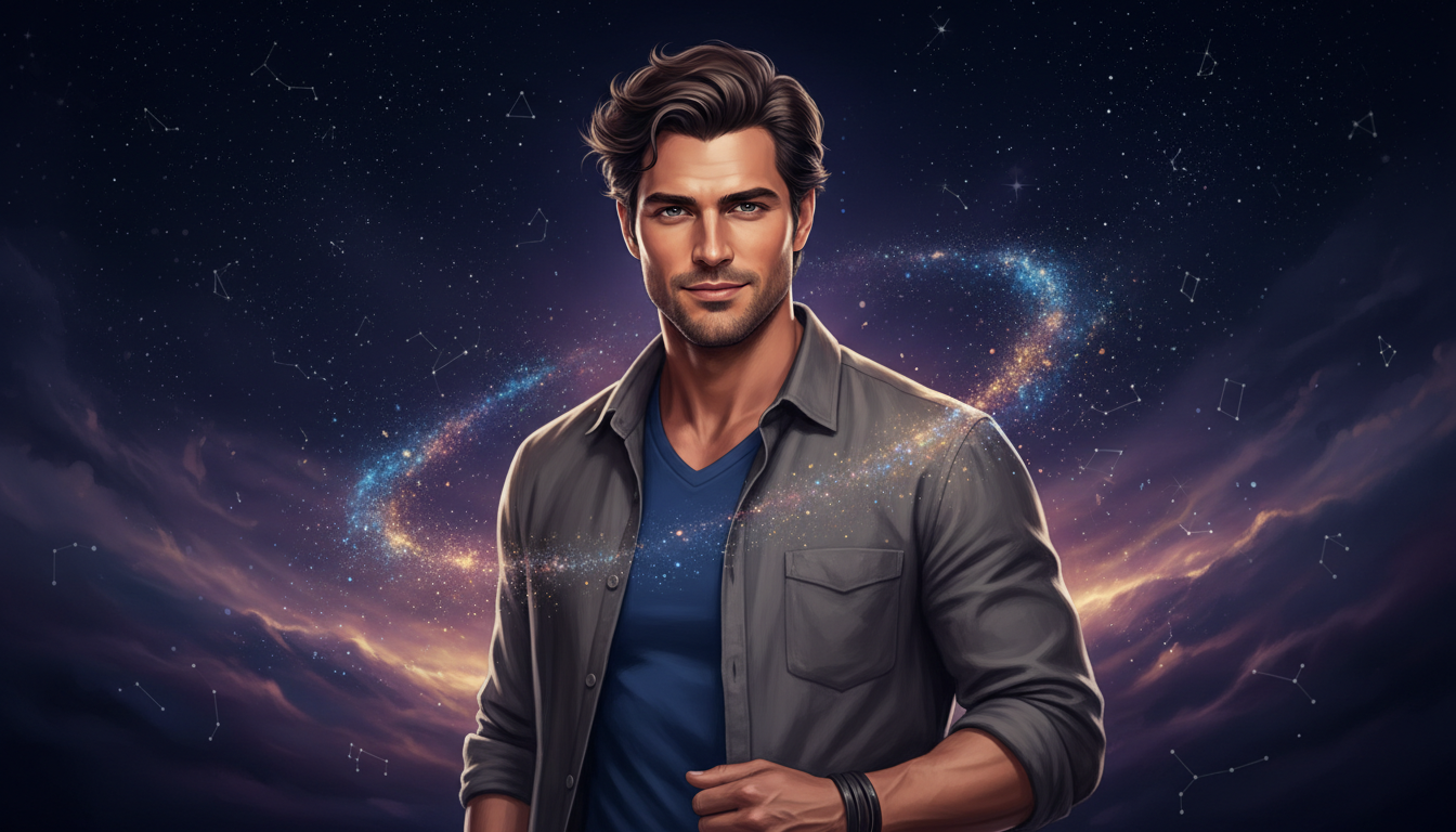 Virgo Man Personality Traits 
  The Virgo man personality centers on analysis an — cosmic astrology digital illustration