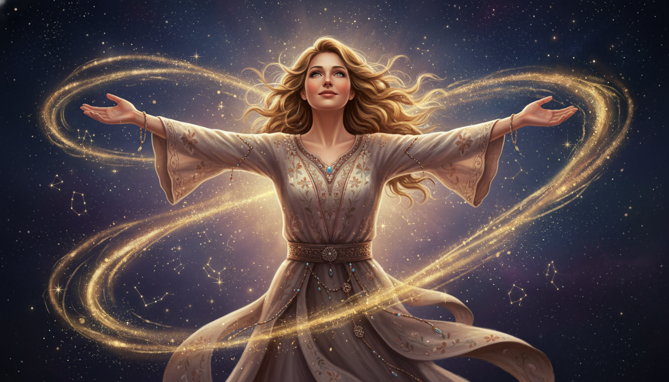 Scorpio Woman Appearance and Style 
  Scorpio woman appearance often carries int — cosmic astrology digital illustration