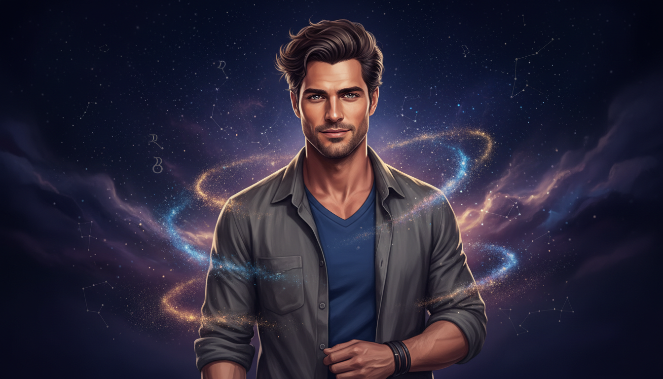 Libra Man Personality Traits 
  A Libra man personality blends charm, intellect, — cosmic astrology digital illustration