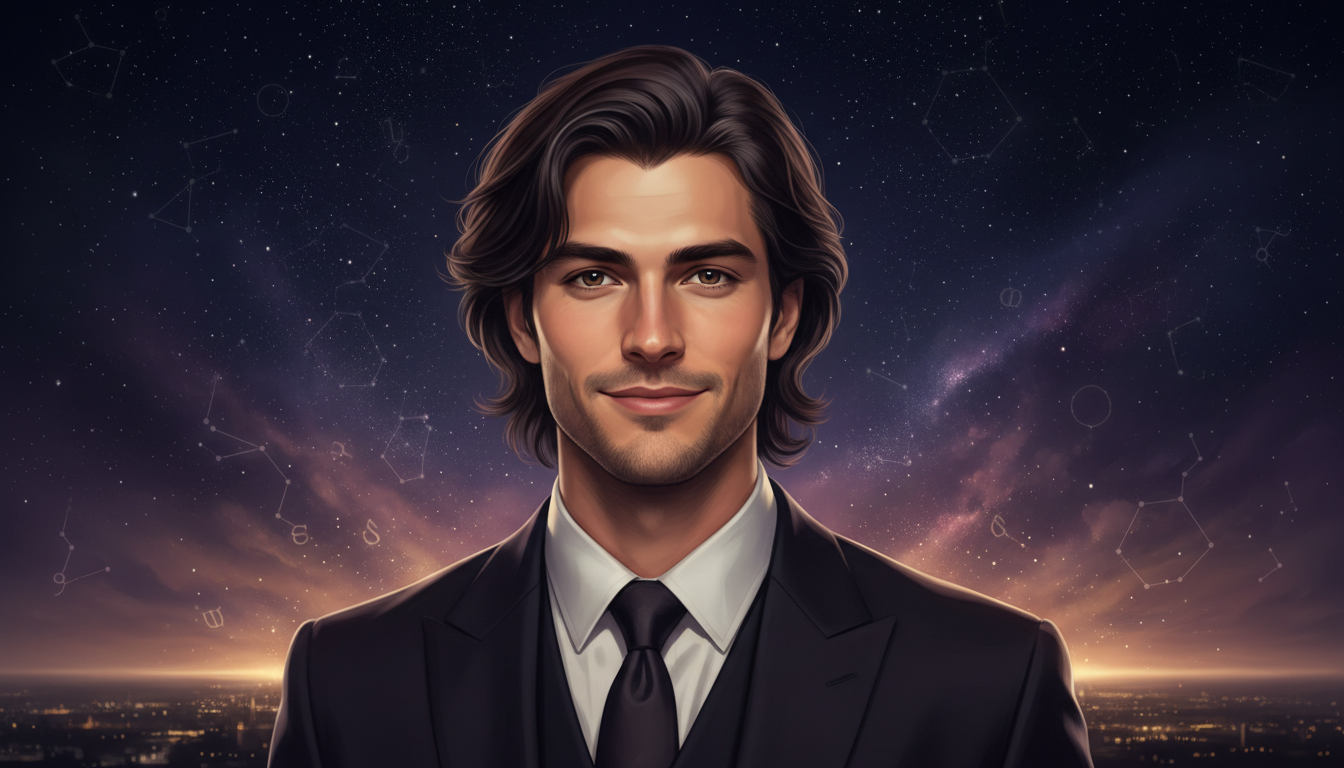 Leo Man Career & Money 
  Career ambition often drives the Leo man. Recognit — cosmic astrology digital illustration