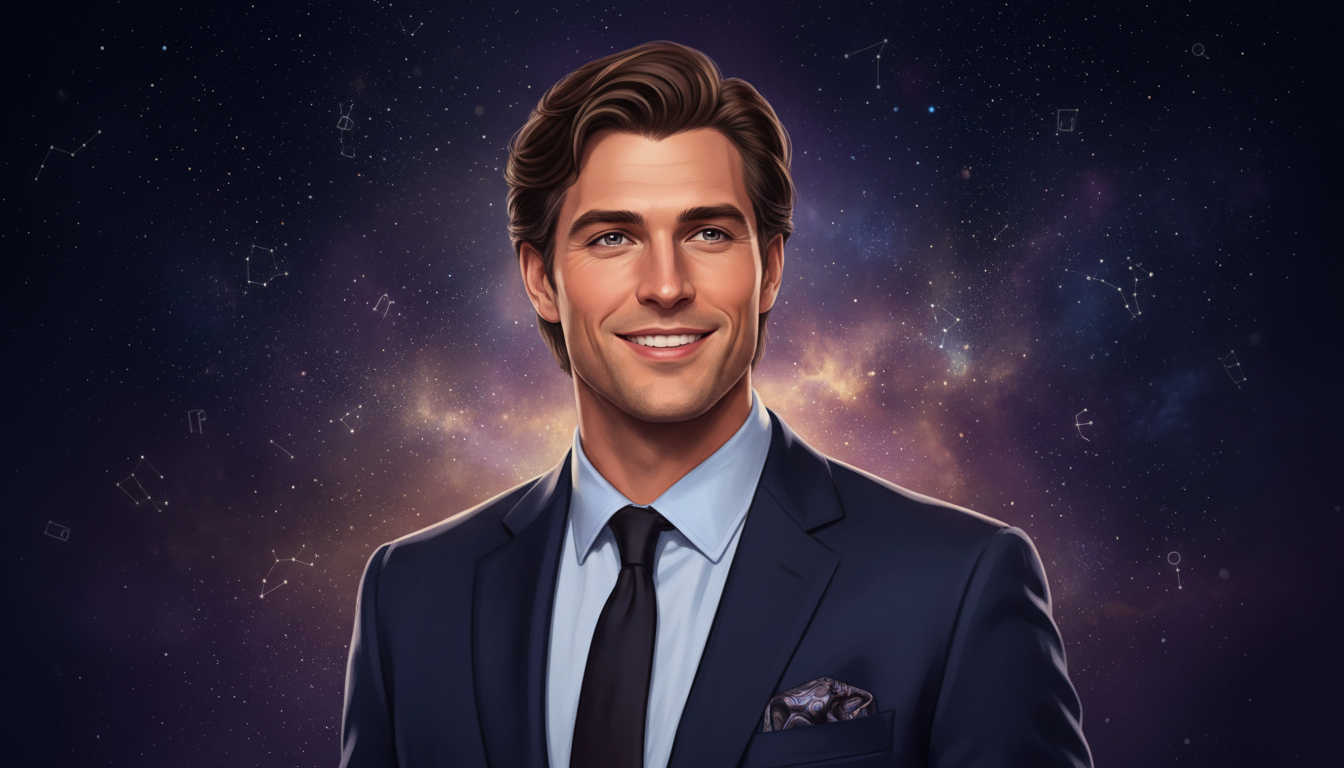 Sagittarius Man in Bed 
  Passion and playfulness describe his intimate style. H — cosmic astrology digital illustration