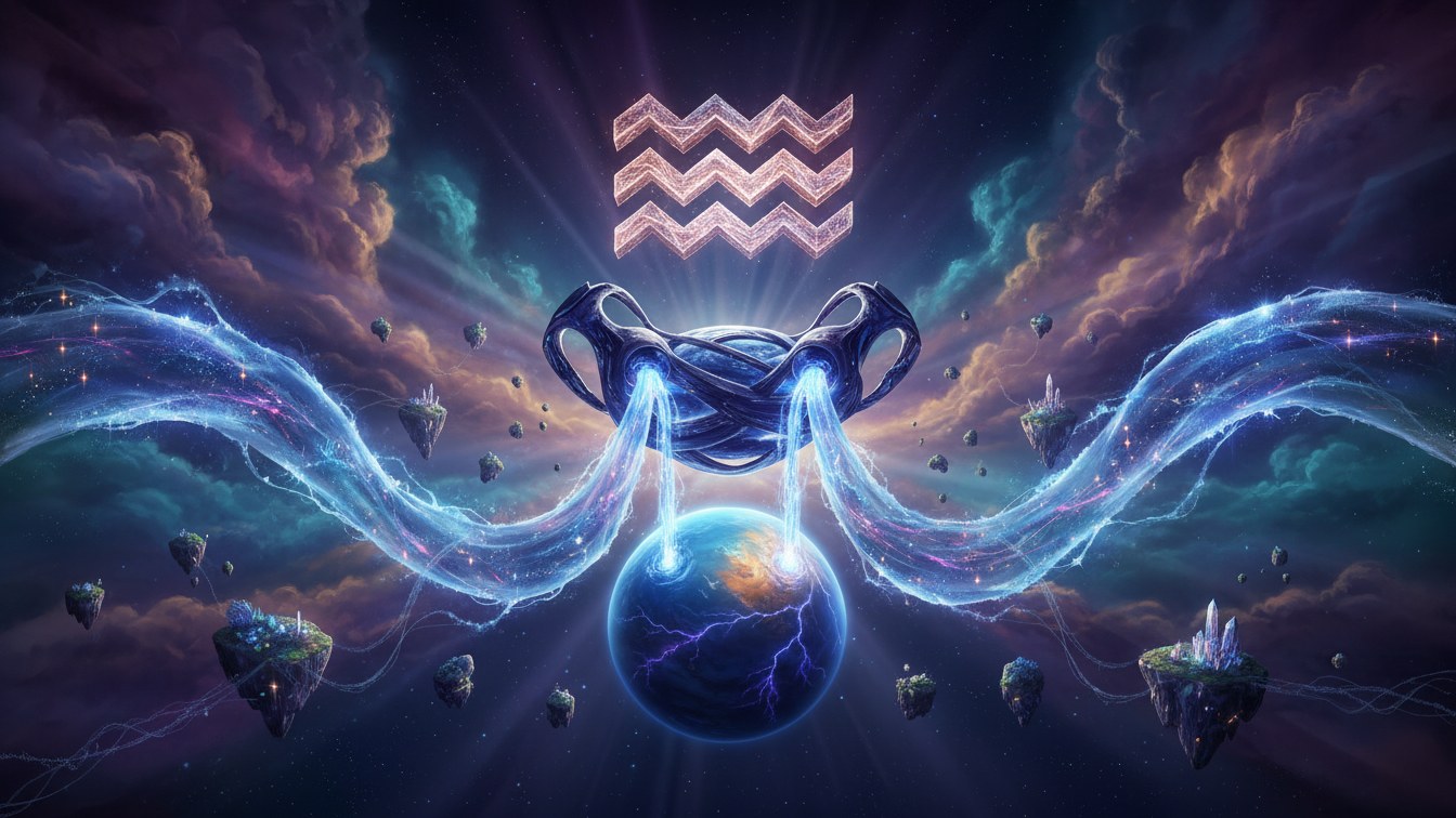Aquarius Woman Personality Traits: Uncover the Independent Air Sign. Explore the — cosmic astrology digital illustration
