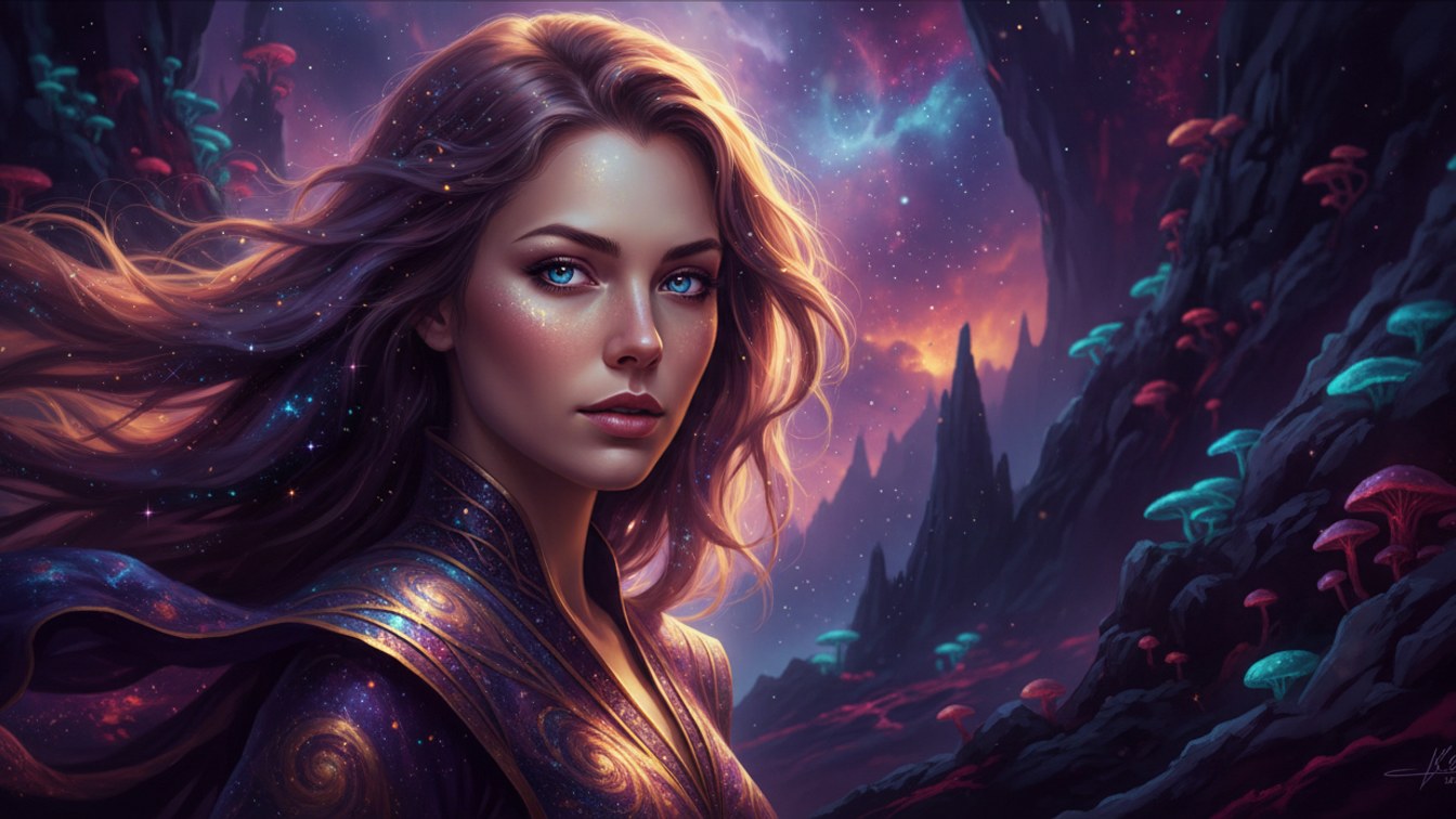 Unveiling the Scorpio Woman: Personality Traits, Strengths & Mysteries. Dive dee — cosmic astrology digital illustration